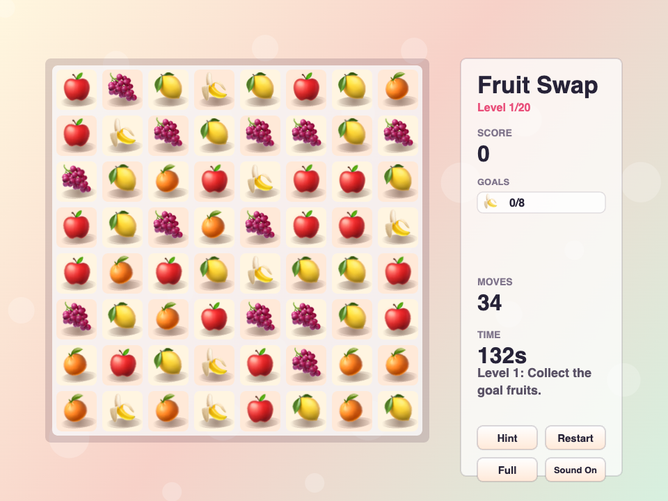 Fruit Swap match 3 game